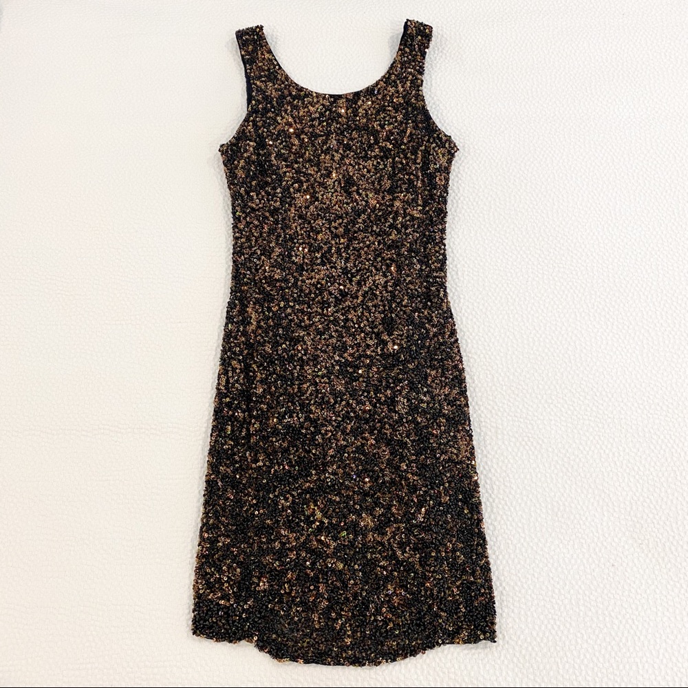 Parker | Copper Sequined Cocktail Dress NWT